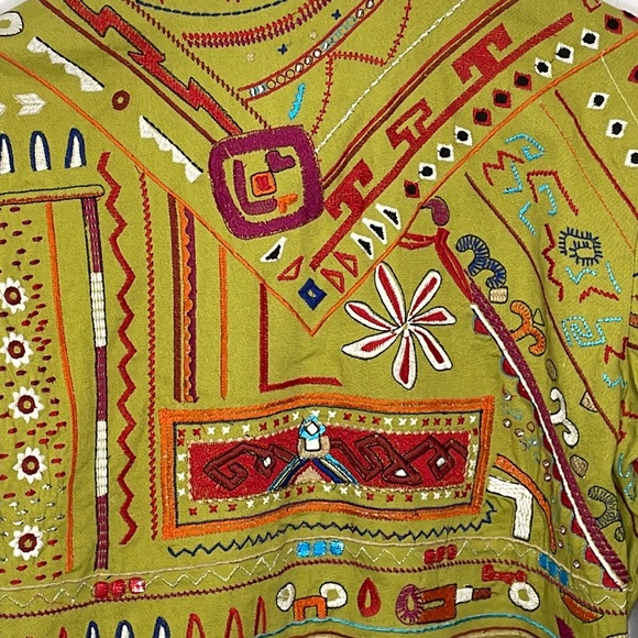 Chico’s Lime Green Full Embroidered with Studded Accents Open Front Ja… - Picture 13 of 13